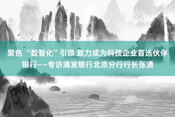 聚色 “数智化”引颈 致力成为科技企业首选伙伴银行——专访浦发银行北京分行行长张湧