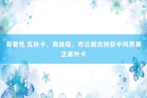 哥要色 瓦林卡、商竣程、布云朝克特获中网男单正赛外卡