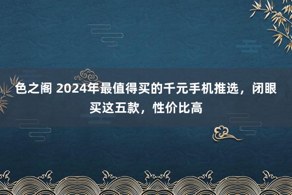 色之阁 2024年最值得买的千元手机推选，闭眼买这五款，性价比高