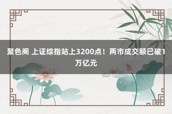 聚色阁 上证综指站上3200点！两市成交额已破1万亿元