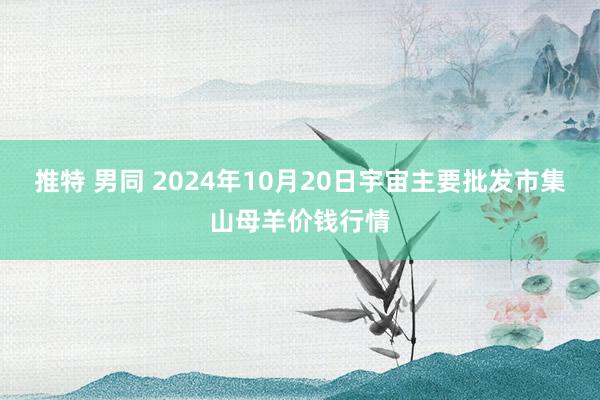 推特 男同 2024年10月20日宇宙主要批发市集山母羊价钱行情