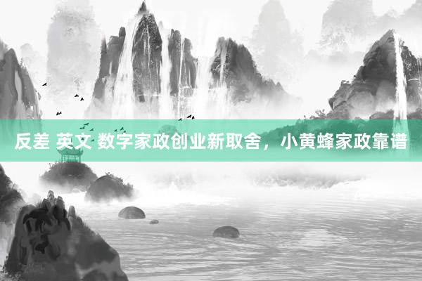 反差 英文 数字家政创业新取舍，小黄蜂家政靠谱