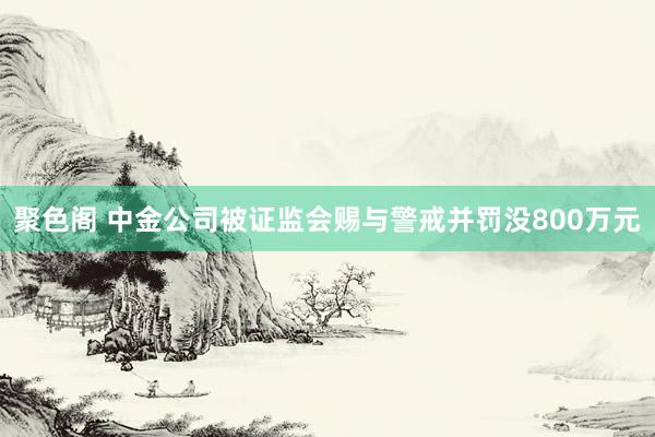 聚色阁 中金公司被证监会赐与警戒并罚没800万元