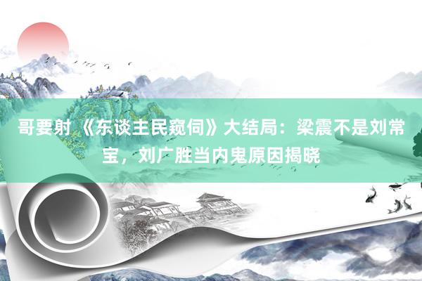 哥要射 《东谈主民窥伺》大结局：梁震不是刘常宝，刘广胜当内鬼原因揭晓