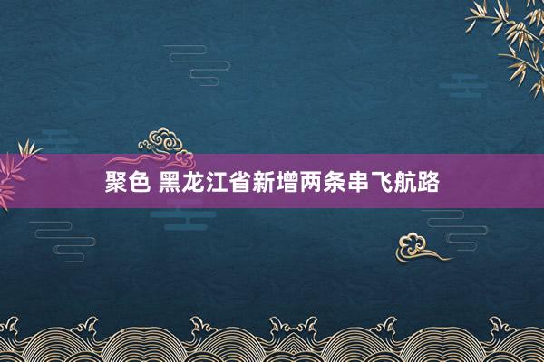 聚色 黑龙江省新增两条串飞航路