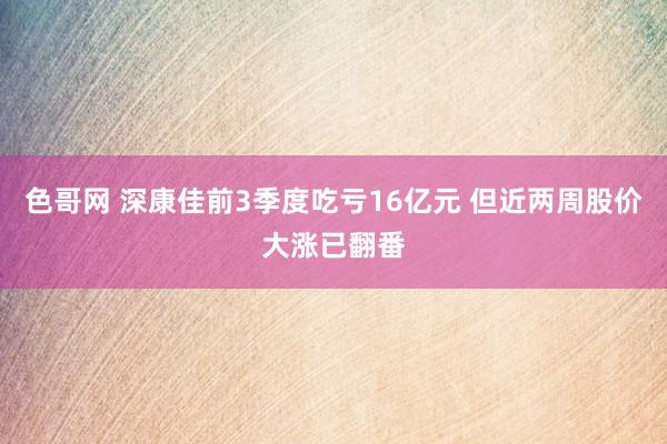 色哥网 深康佳前3季度吃亏16亿元 但近两周股价大涨已翻番