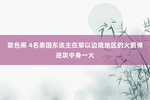 聚色阁 4名泰国东谈主在黎以边境地区的火箭弹进攻中身一火