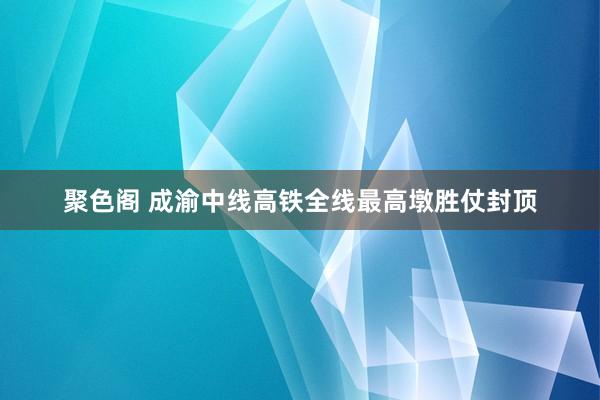 聚色阁 成渝中线高铁全线最高墩胜仗封顶