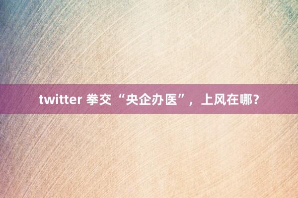 twitter 拳交 “央企办医”，上风在哪？