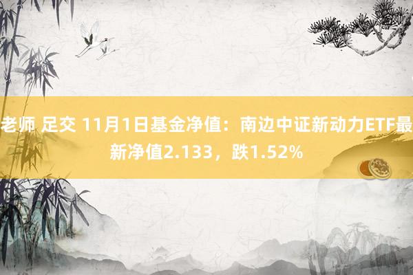 老师 足交 11月1日基金净值：南边中证新动力ETF最新净值2.133，跌1.52%