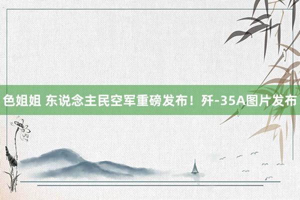 色姐姐 东说念主民空军重磅发布！歼-35A图片发布