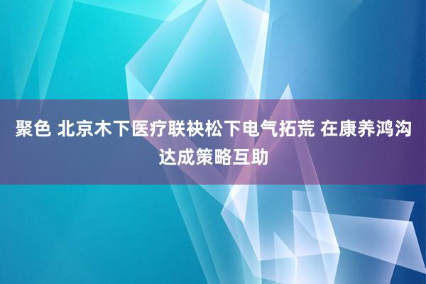 聚色 北京木下医疗联袂松下电气拓荒 在康养鸿沟达成策略互助