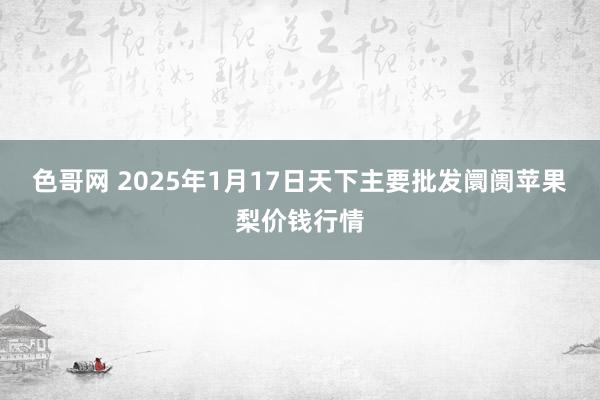 色哥网 2025年1月17日天下主要批发阛阓苹果梨价钱行情